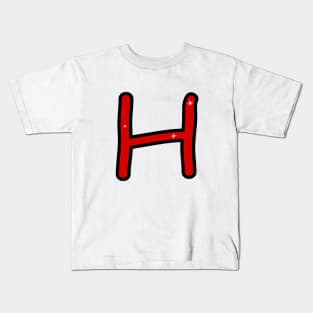 Letter H. Name with letter H. Personalized gift. Abbreviation. Abbreviation. Lettering Kids T-Shirt